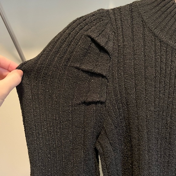 Black Puff Sleeve Sweater - Picture 2 of 4
